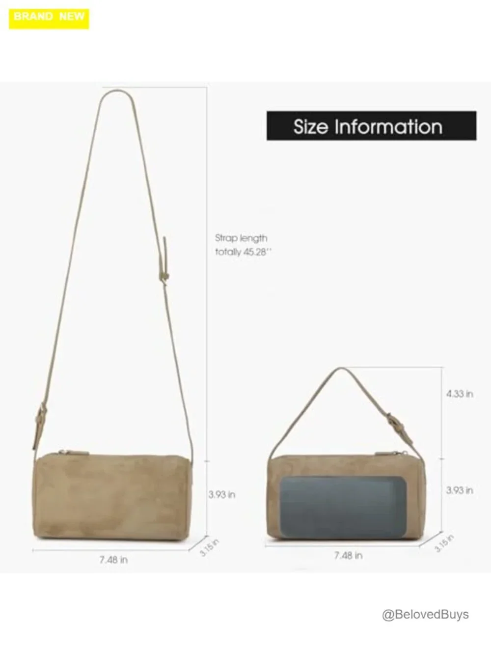 Premium Suede Leather Crossbody Hobo Bag with Adjustable Strap